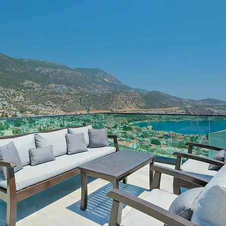 Luxury Sea View For 10 Guests In Kalkan فيلة كاس